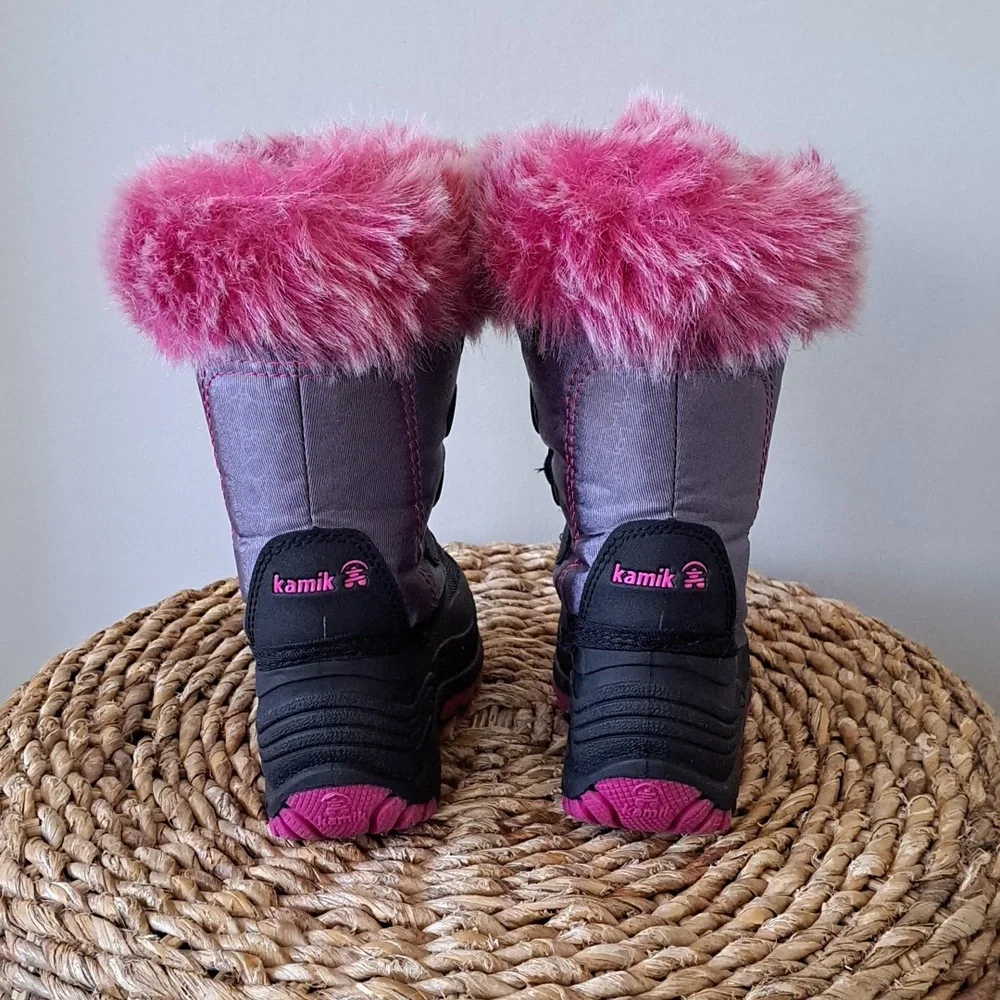 Kamik Toddler Girls Grey‎ Nylon Waterproof/Insulated Winter/Snow/Outdoor Boots 9